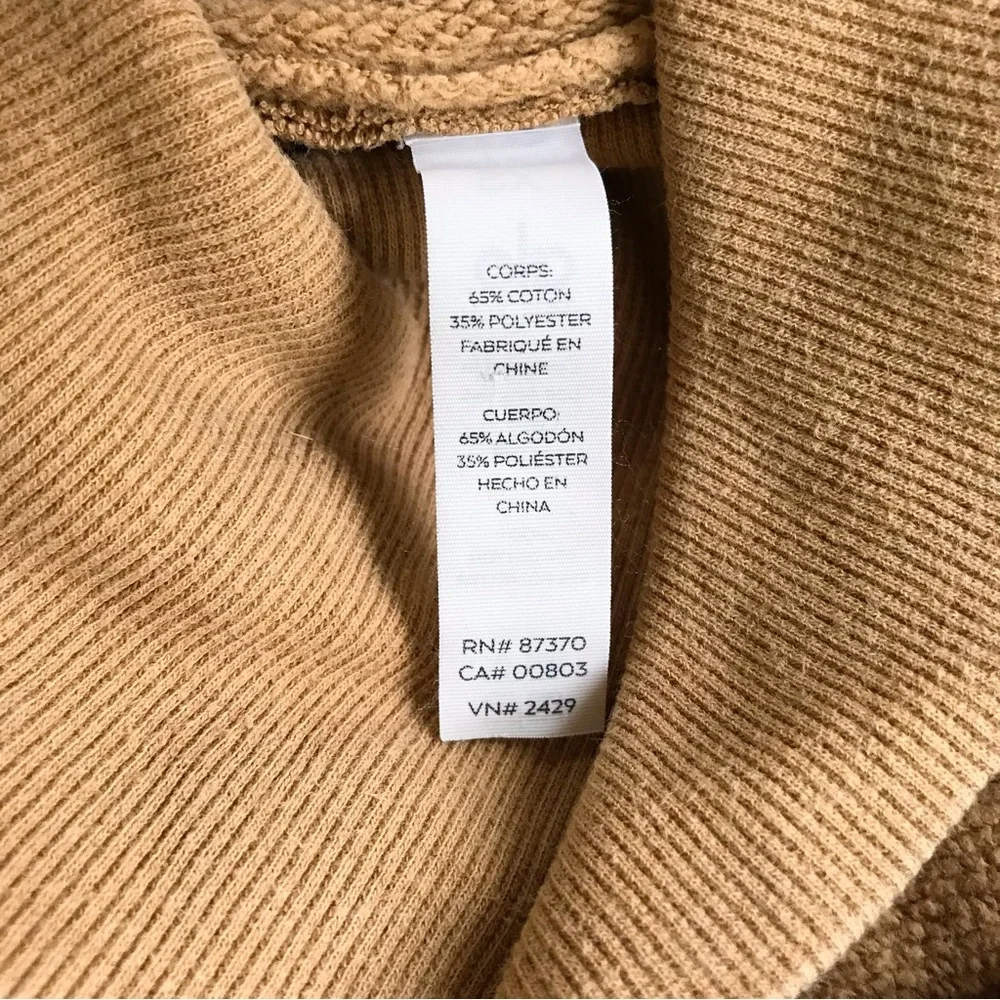 ALO Effortless Crop Hoodie With Turtleneck In Camel